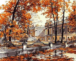 饰画 diy数字油画抽象风景填色绘油彩装 秋季 马林斯基宫