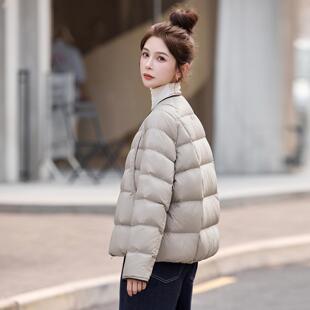 小撞子色拼接羽绒服女款款冬季新ZYI2551A休闲百搭个短款白鸭绒厚
