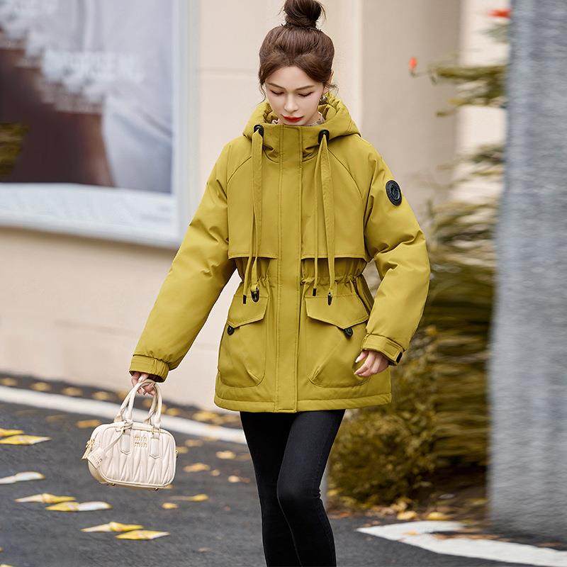 新小CY8109个子时尚绒服女冬季款简约气质保长暖中羽款休闲外套