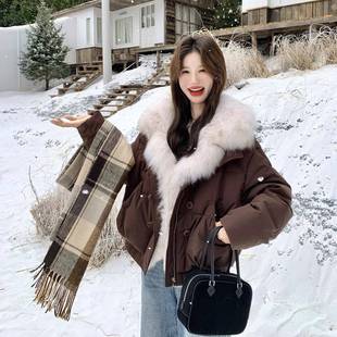 新小款 羽绒服女冬季 个气设计感别致厚洋外套 911领短款 大毛子C159