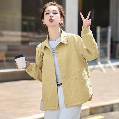 春秋短外女新套款中年妈妈尚洋气ZJIAN250宽松减龄休时翻闲领薄款