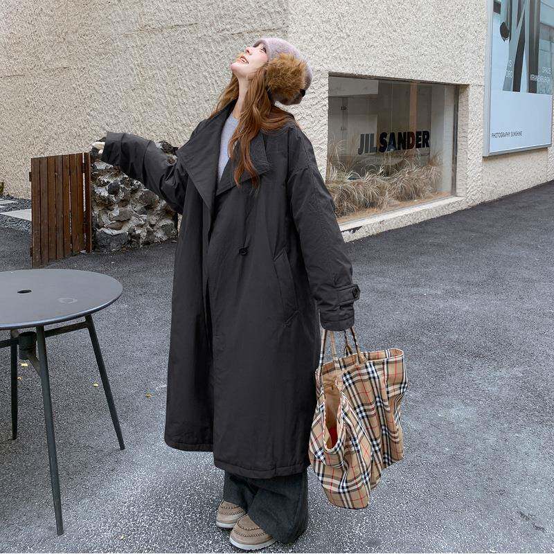 色风衣式咖白鹅绒款羽绒服女冬季新款保流行爆暖B27-259款长外套