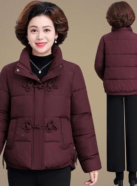 小个子妈妈袄冬洋装羽绒24-78809棉服气绣花棉中老年冬加厚季棉衣