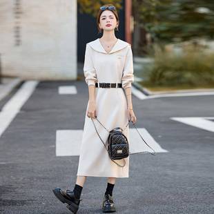 收卫衣 腰洋气中减显瘦长款 高级龄感ZYI9008W连衣裙女春秋新款 时尚