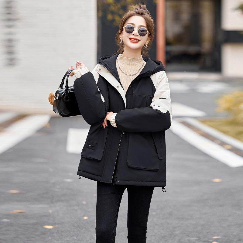 小个时子保尚绒服女冬季新款简约气质暖中长款CY8110-1休羽闲外套