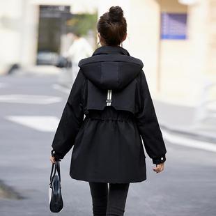 子个欧ZCAI9921货收腰绒加厚冲锋衣 新款 派克服女中加长款 秋小冬季