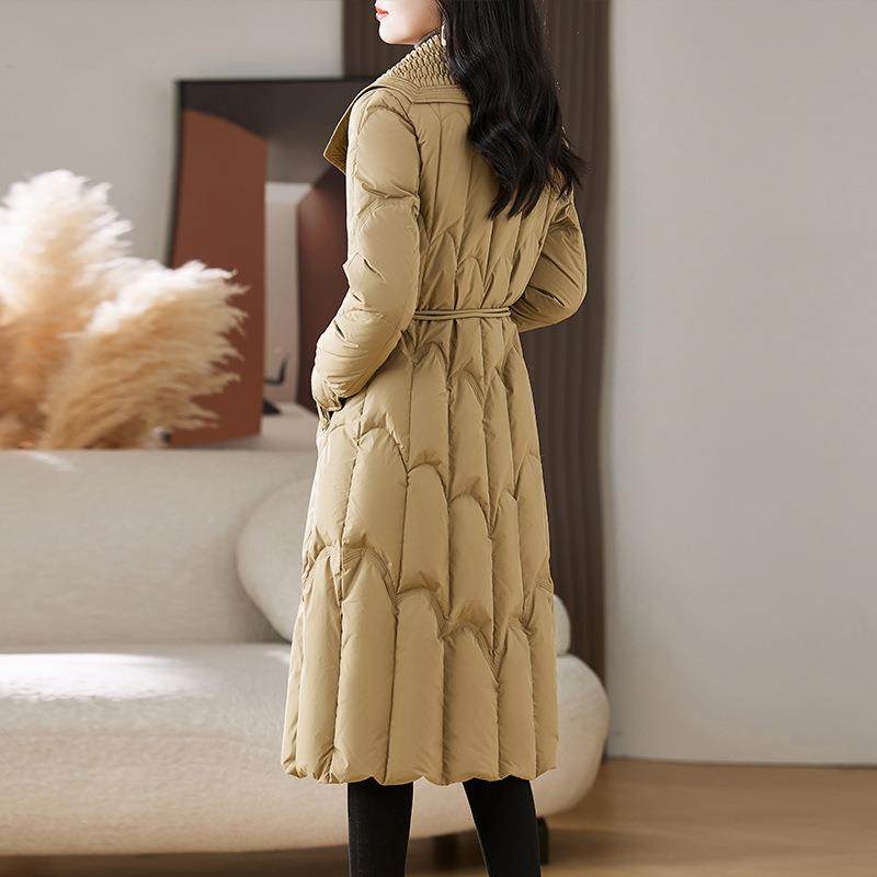 长羽绒款服女冬高新款端洋气时尚收ZHANG922腰显保瘦过膝暖白鸭绒