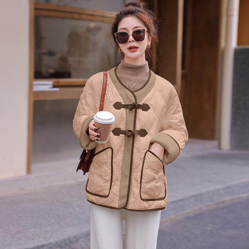 众设计感短款复古轻型无领羽绒Z159HAN6服女款短小轻薄新尚款时小