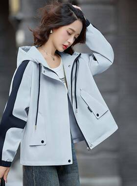 秋季休闲拼LU906-0色接冲锋短套拼工装风夹宽克百搭松外外套