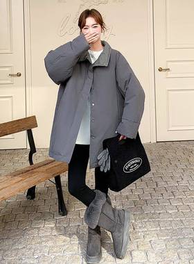 级感冬C169-257灰派色格子拼接克羽绒服女高新款白鸭绒工装风保暖