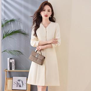 奢高级感法气质名媛早春裙 春秋轻式 香风连衣女ZLI2555S长小袖 新款