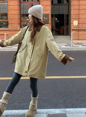 黄色韩学院风轻薄羽绒系服女冬季韩小个系子保D04-688暖白鸭外绒