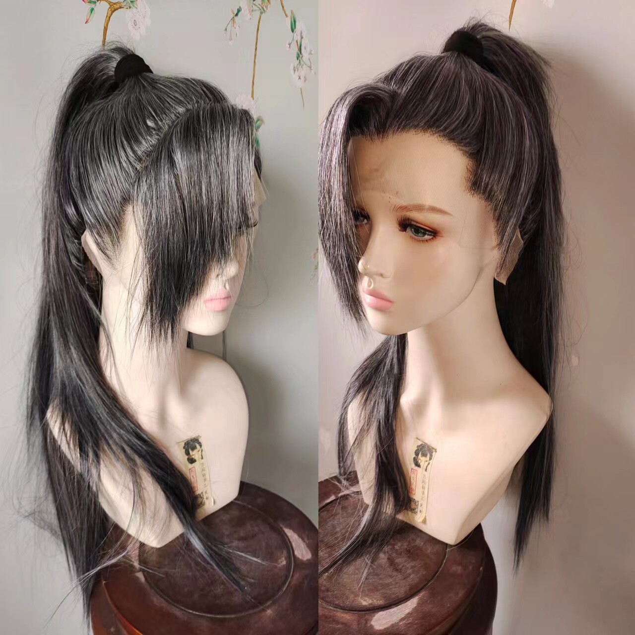 古风轩 古装游戏动漫COSPLAY亚索皮肤花白色假发包邮前手钩蕾丝
