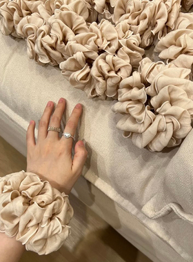 吴昕同款 韩国超大花苞大肠发圈发饰女褶皱头花气质扎发头绳发绳