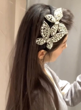 双飞蝶舞 小香风满钻蝴蝶发箍千金感时尚头箍发饰女发卡2025新款