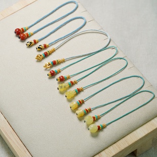 S925银镀金搭配南红蜜蜡猛犸文玩弟子珠手工DIY项链吊坠配饰品