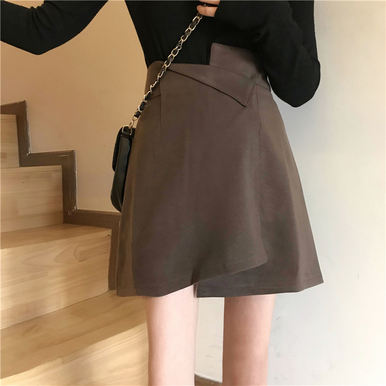 Real price shooting 3 autumn and winter irregular design feeling thin high waist woolen skirt children