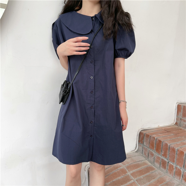 Real price real shooting Dress Girls Summer junior high school students college Navy JK Japanese dress