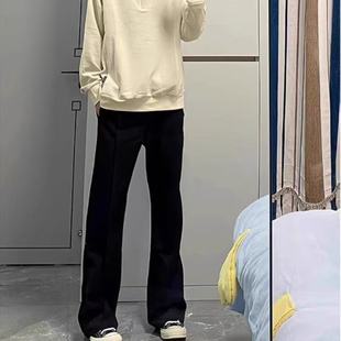 子 春秋男女直筒显瘦百搭长裤 美式 高街cleanfit黑色弯刀微喇牛仔裤