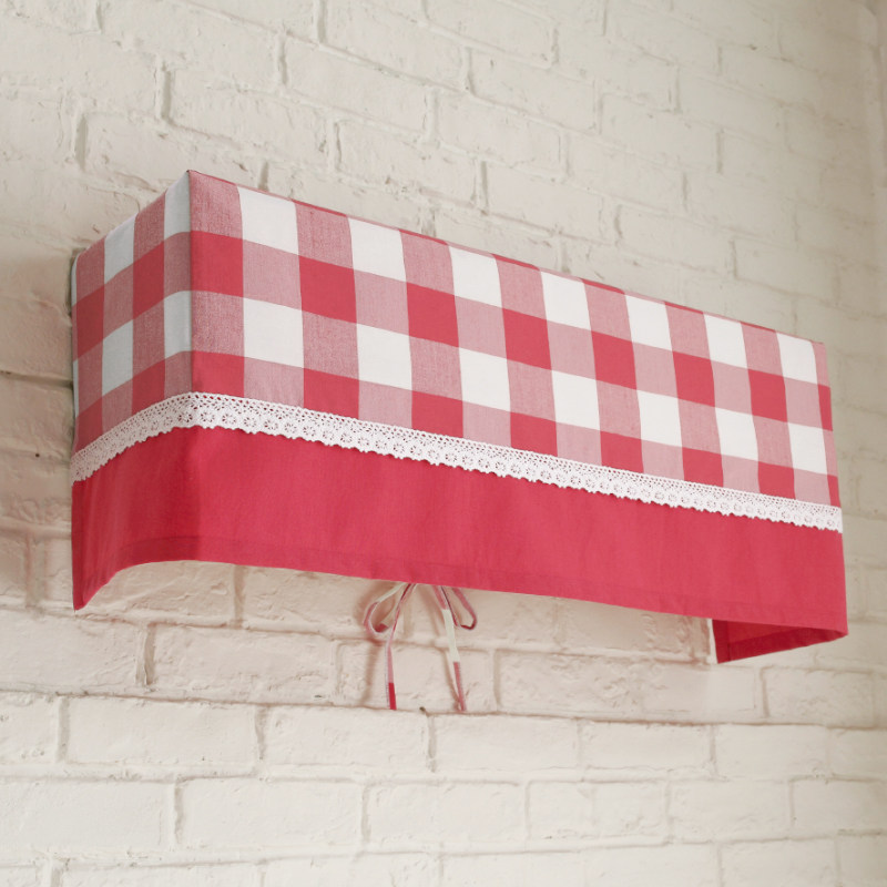 特价 捡漏 清仓 空调罩挂机式防尘罩套全包田园布艺格子开机可用