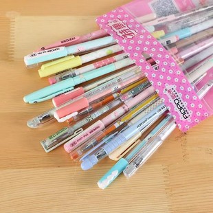 奥博圆珠笔25支装 签字笔中性笔可爱超萌学生用品文艺小清新碳素笔