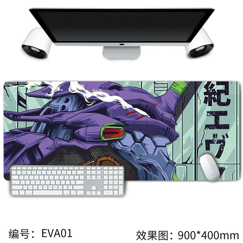 EVA鼠标垫超大号新福音战士动漫加厚男生游戏电竞键盘垫电脑桌垫