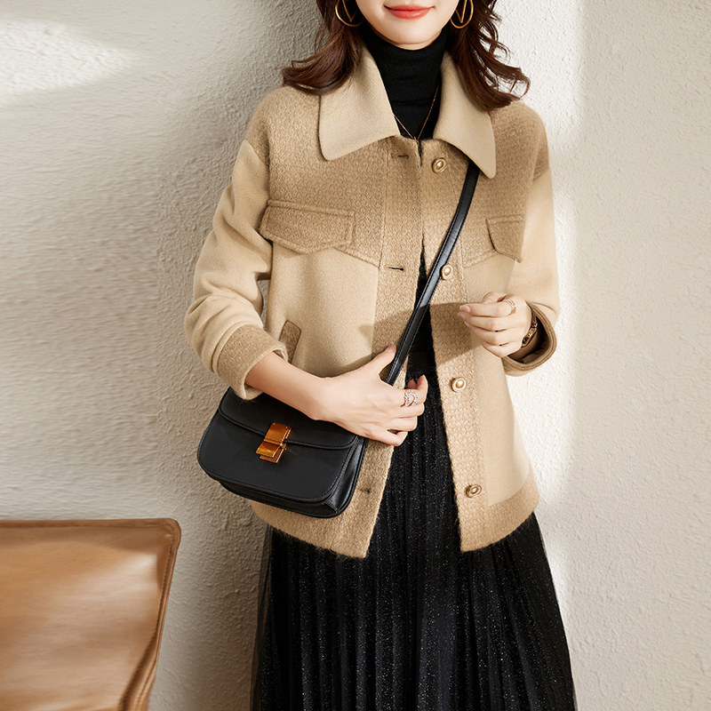 短款毛呢大衣女2022春季新款韩版宽松休闲小个子高级感外套女春款