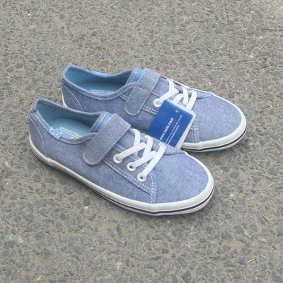 满2双包邮5.18瑕疵外贸原单低帮魔术贴搭扣休闲平底帆布鞋童鞋
