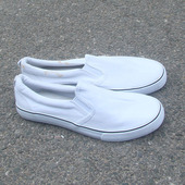 外贸原单男女低帮套脚白色一脚蹬牛筋底鞋 3.9瑕疵特价 包邮