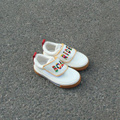 满2双 幼儿园休闲鞋 包邮 2.8瑕疵外贸原单低帮魔术贴PU面刺绣小童鞋