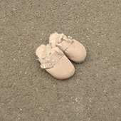 1.11女童低帮魔术贴搭扣内里夹毛宝宝软木拖童鞋 满2双 包邮