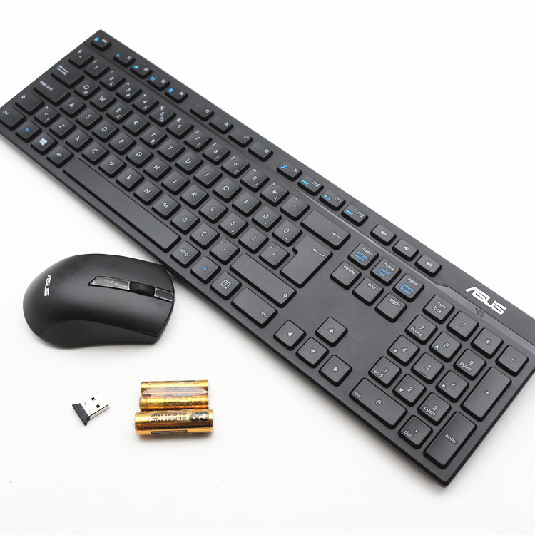 欧版华硕(ASUS)无线键鼠套装 防水家用商务办公键鼠USB键盘鼠标