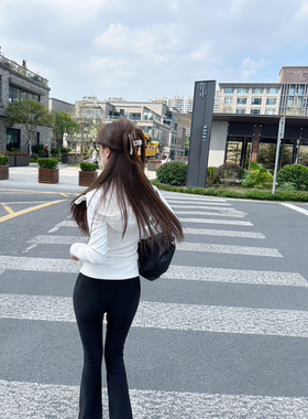 【Dear zhazha】白月光小姐姐~白色修身休闲卫衣拉链连帽衫外套