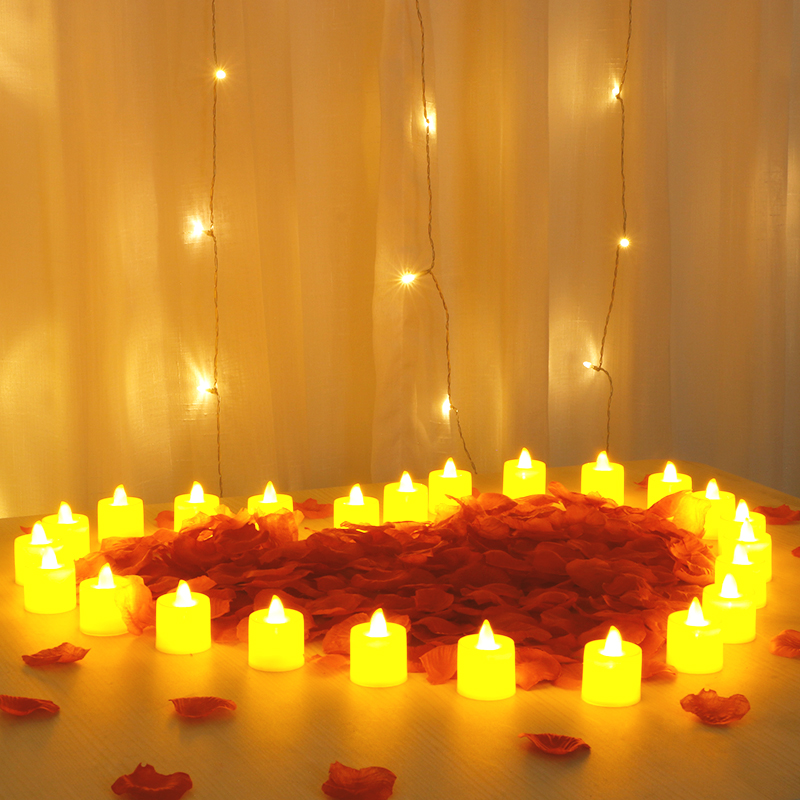 浪漫求婚表白装饰摆图创意生日电子蜡烛情人节晚餐布置LED蜡烛灯