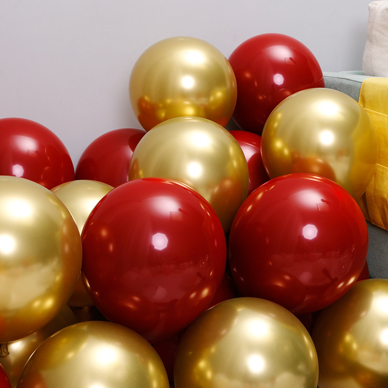 元旦活动装饰双层石榴红气球