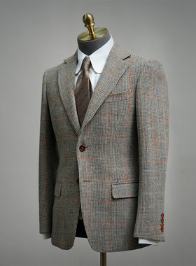 Royal Lisbon 爱尔兰tweed粗花呢面料高级西服男定制手工休闲单西