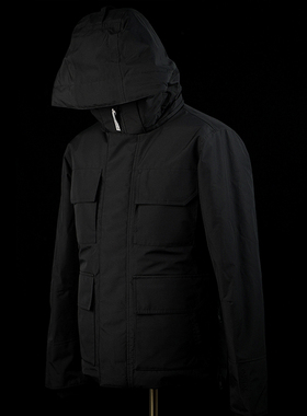 GORE-TEX科技面料男士短款防风防雨透气白鸭绒派克羽绒服保暖外套