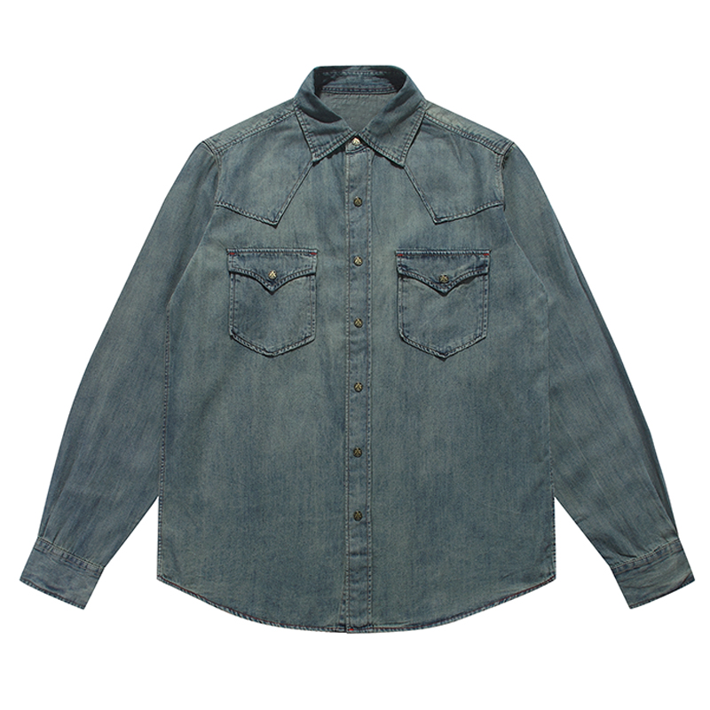 新款时尚休闲纯棉动物元素刺绣宽松舒适水洗牛仔外套上衣男装