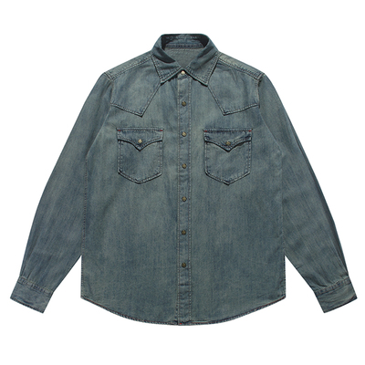 新款时尚休闲纯棉动物元素刺绣宽松舒适水洗牛仔外套上衣男装