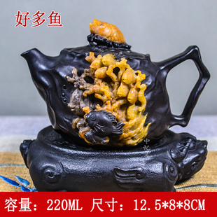 【励志·惠安女】庄惠东晶体玉化天然石头茶壶泡茶壶冰碛岩雕刻