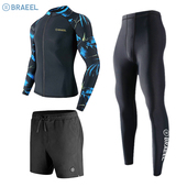 韩国潜水服男分体长袖 防晒泳衣速干漂流潜水冲浪衣海边浮潜游泳衣