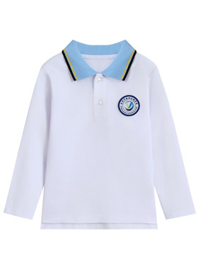 胜利实验朗高校服长袖衬衫儿童风中小学生班服白色全棉校服定制