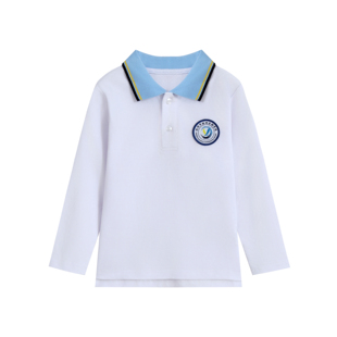 胜利实验朗高校服长袖衬衫儿童风中小学生班服白色全棉校服定制