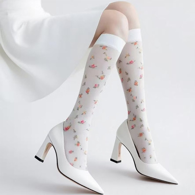 森娜新款女lolita碎花丝袜连裤袜lo娘洛丽塔打底袜子甜美