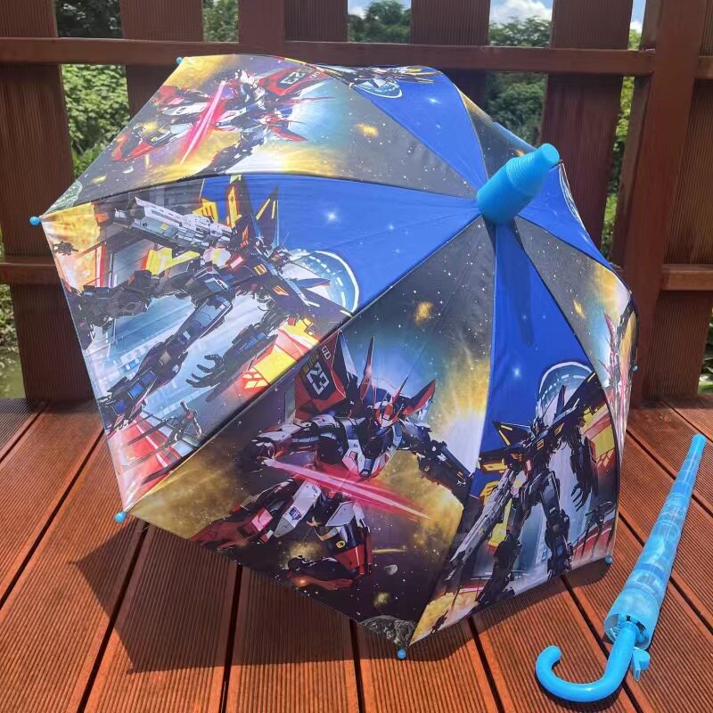 儿童雨伞卡通伞安全长柄黑胶防晒