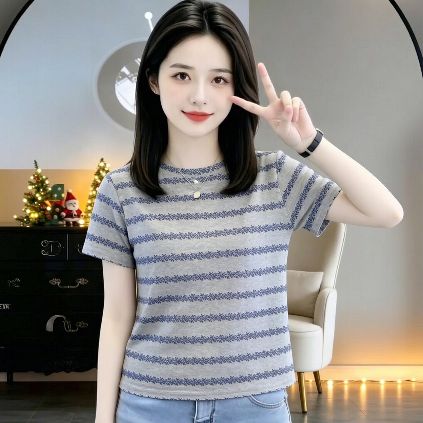 2026夏季新款时尚爆款超好看纯棉短袖T恤女宽松显瘦百搭上衣薄款