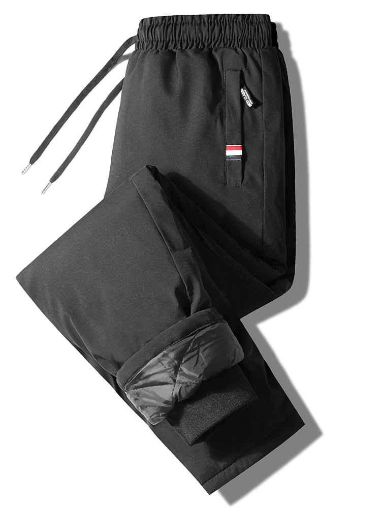 潮牌保暖羽绒棉裤男冬季加绒加厚裤子外穿宽松大码长裤御寒休闲裤