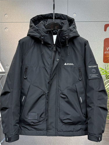 潮牌加厚保暖羽绒服男冬季2025新款潮流痞帅白鸭绒工装冲锋衣外套