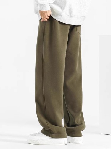 潮牌防风裤秋冬加绒加厚直筒裤男士保暖休闲长裤运动卫裤男款裤子