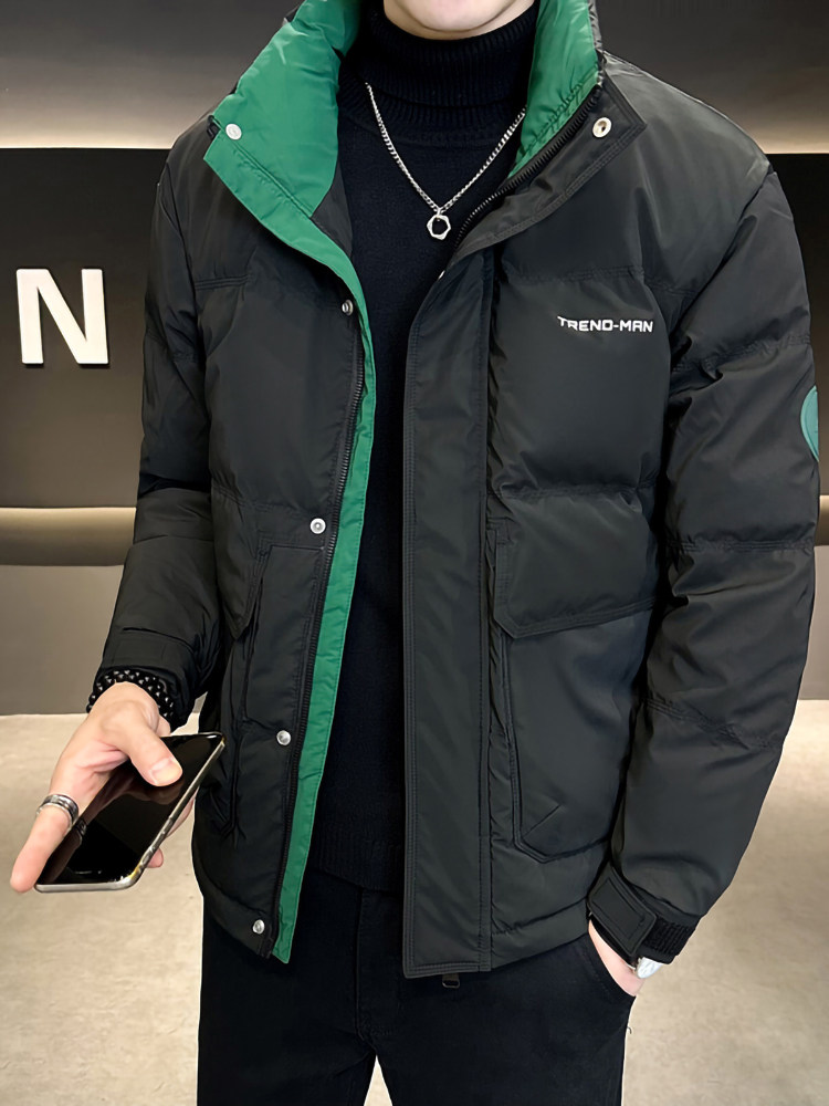 潮牌冬季男士立领羽绒服韩版休闲青年男装2025年保暖白鸭绒外套潮